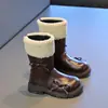 Zapatos Infantiles Wuma Botas de Cuero de Caña Alta para Niños 2026 Nuevo Estilo Invierno Niñas Pequeñas Forradas de Terciopelo Cálidas Modernas Botas Largas
