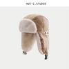 Chapéu com fivela de cobre masculino de inverno com forro de fleece para ciclismo chapéu quente moda proteção para as orelhas chapéu à prova de vento extra grosso à prova de frio chapéu Lei Feng feminino