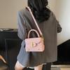 Bolso Pequeño de Color Contrastante Texturizado para Mujer 2025 Nuevo Bolso de Mujer Popular Moda Versátil Bolso Cruzado de Moda Bolso Cuadrado Pequeño de Mano