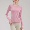 Pilates Yoga Fitness Correr Ciclismo Ajustado Adelgazante Manga Larga Desnudo Secado Rápido Entrenamiento Hombro Top Deportivo para Mujer