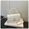 Bolsa de Mão Modelo Novo 2026 Padrão Lichia, Bolsa de Ombro Estilo Coreano com Fecho Simples, Bolsa Transversal de Nicho, Bolsa Feminina Versátil