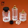 Botella de Perfume de Vidrio Nueva, Compacta y Exquisita, Elegante Botella Vacía de Repuesto de Marca Grande, Botella con Atomizador de Presión Hexagonal, Alta Apariencia