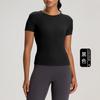 Athena lulu Roupa de Yoga em Lã Merino Feminina Justa Slim Respirável Manga Curta Top Esportivo Fitness Camiseta