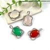 Venta al por mayor del fabricante Popular transfronterizo Colgante de Ágata Calcedonia con Incrustaciones en Forma de Huevo Calcedonia Rosa Natural Ágata Colgante Ovalado Joyería