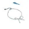 Pulsera Súper Brillante Hecha a Mano con Nudo de Lazo y Fragmentos de Plata, Artículo Caliente Primavera/Verano 2024, Joyería Única y Elegante para Mujer
