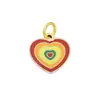Moda Europea y Americana Tendencia Colgante de Corazón DIY Serie Gota de Aceite de Acero Inoxidable Accesorios Horno Vacío Galvanoplastia Color Duradero