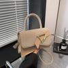 Moda Lujo Ligero 2025 Nuevo Estilo Estilo Occidental Estilo Coreano Popular Retro Casual Color Sólido Portátil Hombro Cruzado Pequeño Cuadrado Bolso