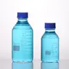 Frasco de vidro azul GL45 para reagentes de laboratório, 50ml 100ml, vidro borossilicato alto, frasco de amostragem, fabricante