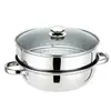 Panela de Aço Inoxidável Espessada Doméstica Vaporizador de Três Camadas Panela de Cozinhar a Vapor para Sopas Multi-camada Dupla Camada Panela Quente Panela para Fogão de Indução Panela Presente