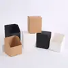 Caja Misteriosa de Papel Kraft al por Mayor Caja Cuadrada Vacía Caja para Regalo de Muñeca Pequeña Caja de Café con Asa Caja de Embalaje para Regalo de Cartulina Blanca