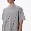 Camiseta de Verano 2025 Estilo Americano Estéreo Plisada Versión Desconstruida Manga Corta para Hombre Tops Casuales de Gama Alta Tendencia