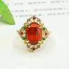 Anillo de Ámbar Natural Aiyu Anillo de Ámbar Rojo Joyería Estilo Étnico Fábrica Venta al por Mayor y Entrega S3122102
