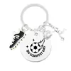 Chaveiro para Entusiastas de Padrão de Futebol Transfronteiriço Chaveiro de Futebol Pingente de Aço Inoxidável para Entusiastas de Futebol