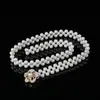 2026 Nova Corrente de Cintura com Pérolas Feminina Estilo Coreano Cinto Decorado com Strass e Pérolas Moda Doce Vestido Cinto Elástico