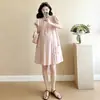 Vestido de Maternidade Elegante de Verão 2026, Slim Fit, Afina a Silhueta e Rejuvenesce, de Comprimento Médio