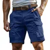 Shorts de trabalho de cor sólida multi-bolsos europeus e americanos mais vendidos 2026 da Shein TK, apresentando um design moderno e um corte casual e folgado.