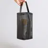 Bolsa de Maquillaje de Malla Negra de Nailon Extra Gruesa Pequeña Portátil Multifuncional para Mujeres Bolsa de Almacenamiento para Cuidado de la Piel Bolsa para Lápiz Labial y Maquillaje