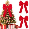 Árbol de Navidad Más Vendido Transfronterizo Decoración del Hogar Corona Colgante Atmósfera Navideña Adorno Grande de Lazo de Terciopelo