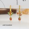 Pendientes originales nuevos de estilo chino con forma de mariposa, tulipán, gota de aceite, estilo nacional nicho de gran sentido para mujer.