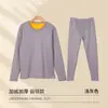 Ropa interior térmica de terciopelo dorado, ropa de otoño, pantalones largos, ropa de abrigo para mujer, ropa interior de otoño sin costuras gruesa con forro polar para hombre