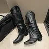 Botas de cowboy occidentales para mujer 2026 primavera y otoño nuevo estilo punta fina tacón grueso retro botas largas, botas de caña alta, botas de montar largas de moda