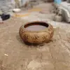 Cuenco de Piedra Azul, Recipiente del Tesoro Atractor de Dinero, Adecuado para Uso en Interiores y Exteriores, para Criar Peces y Flores, con un Acabado Antiguo