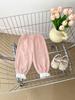 2025 Nuevo Estilo de Verano Leggings de Encaje para Bebé Niña Pantalones Bombachos Color Sólido Simple Hilo de Doble Capa Ropa Exterior Pantalones Antimosquitos