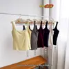 Roupa íntima feminina 2026 Início da Primavera Camisola com Gola Quadrada Escovada com Bojo, Camisola de Uma Copa para Usar por Cima, Versátil com Costela