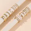 Anillo de Diamante Mariposa Nuevo Transfronterizo Lote Mixto Anillo de Perla Conjunto de Anillos Articulados de Gama Alta de Nicho para Mujer Juego de 21 Piezas