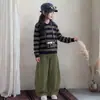 Conjunto de Primavera y Otoño para Niñas 2026 Nuevo Conjunto Casual de Dos Piezas con Top Rayado y Pantalones Casuales Tendencia Transfronteriza