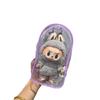 Bolsa de dor de pano de coelho 19cm boneca de pelúcia de vinil LABUBU bolsa de passeio bolsa de bebê transparente para fora bolsa de dor pequena
