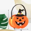 Canasta de dulces de fieltro para Halloween, accesorio con tema de fantasma, bolsa de mano, bolsa de fieltro colorida, decoración de calabaza, bolsa para dulces, venta al por mayor
