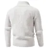 Suéter de punto de ochos para hombre con cuello alto retro, cierre completo, estilo americano otoño/invierno, suave y cómodo, corte ajustado, cárdigan de punto de ochos