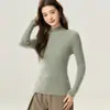 Suéter 100% cachemira pura modelo 2026 para mujer, con cuello semi-alto, diseño de punto acanalado, ajuste suave y cómodo, y adecuado para usar en capas en otoño e invierno.