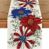Nuevo Camino de Mesa del Día de la Independencia Americana Decoración para el Hogar y la Cocina Bandera Americana Patriótica Mantel para Cena Fiesta Festiva
