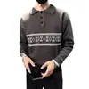 Camisa Polo de Manga Larga con Bloques de Color Estilo Hong Kong de Moda 2025 para Hombre Bordada Retro Americano Holgada Media Cremallera Estilo Holgado Listo para Usar