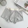 Categoría A Algodón Ropa Interior para Hombre Cuatro Esquinas Algodón Puro Antibacteriano Sin Costuras Tiro Medio Boxer Briefs Talla Grande Pantalones Cortos Cintura Elástica Holgada para Hombre
