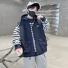 Conjunto de Moletom para Meninos 2026 Novo Estilo para Crianças do Meio e Mais Velhas Estiloso Versão Coreana Lindo Menino Colete de Trabalho Conjunto de Duas Peças