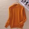 Suéter de Lã Tricotado Curto Feminino Gola Alta Meia Manga Outono Inverno Solto Tamanho Grande Base