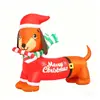 Cachorro Dachshund Inflável de Natal Luz de Jardim para Exterior Decoração Iluminada Adereços de Decoração de Feriado Modelo Inflável de Natal