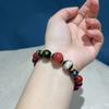 Pulsera de Cristal de Cinabrio y Vidrio con Ceniza Fragante, Diseño Simple y Versátil, Joyería para Hombres y Mujeres