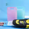 Bolsa sanfonada portátil com selagem de borda vertical, bolsa de documentos multicamadas, bolsa para provas de armazenamento classificado para estudantes, bolsa de documentos semitransparente