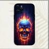 Adequado para Capa de Celular de Terror de Halloween Caveira Fogo Fantasma Iphone17