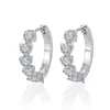 Pendientes de Plata de Ley S925 con Forma de Corazón y Moissanita para Mujer, Pinzas para Orejas de Lujo Transfronterizas Estilo Ins Europeo y Americano, Joyería Exquisita para Orejas al por Mayor