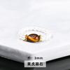 Jingdong Joias Anel de Cristal Natural Estilo Nicho High-End Anel Elástico de Bola Redonda para Mulheres Anel Pequeno da Moda