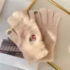 Guantes Calientes de Invierno Felpa Dibujos Animados Lindos Muñeco de Nieve Navideño Guantes de Cinco Dedos Pantalla Táctil para Estudiantes y Niñas