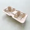 Portavasos de Pulpa de Papel Desechable de Grado Alimenticio, Doble Vasos, Cuatro Vasos, Bandeja Biodegradable, Bandeja de Papel a Prueba de Derrames y Anti-Derrames para Llevar