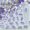 Nova Arte de Unhas Tendência Irregular 3*6 Ponta Dupla Fundo Plano Diamante Aurora Iridescente Gelo Champanhe Decoração de Unhas Strass