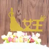 Bolo de Aniversário Rainha Decoração de Bolo de Aniversário Bandeirinhas Encaixáveis Bandeirinhas Pretas Bandeirinhas Douradas Cena de Aniversário