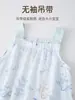 Ropa de Verano Delgada para Bebé, Mameluco, Mono, Chaleco, Ropa de Bebé sin Tirantes, Traje de Gateo de Gasa de Algodón de Bambú de Verano
